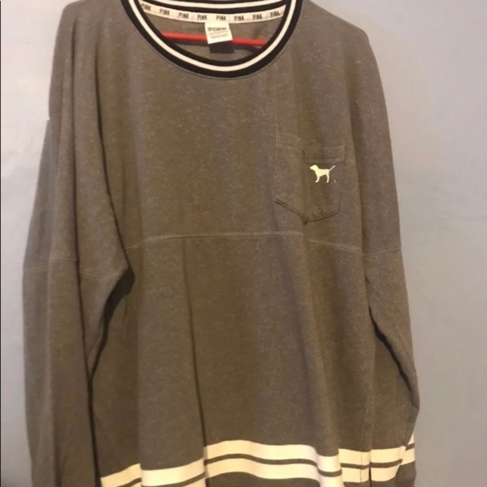 Medium Pink Gray Long Sleeve Sweater​​​​